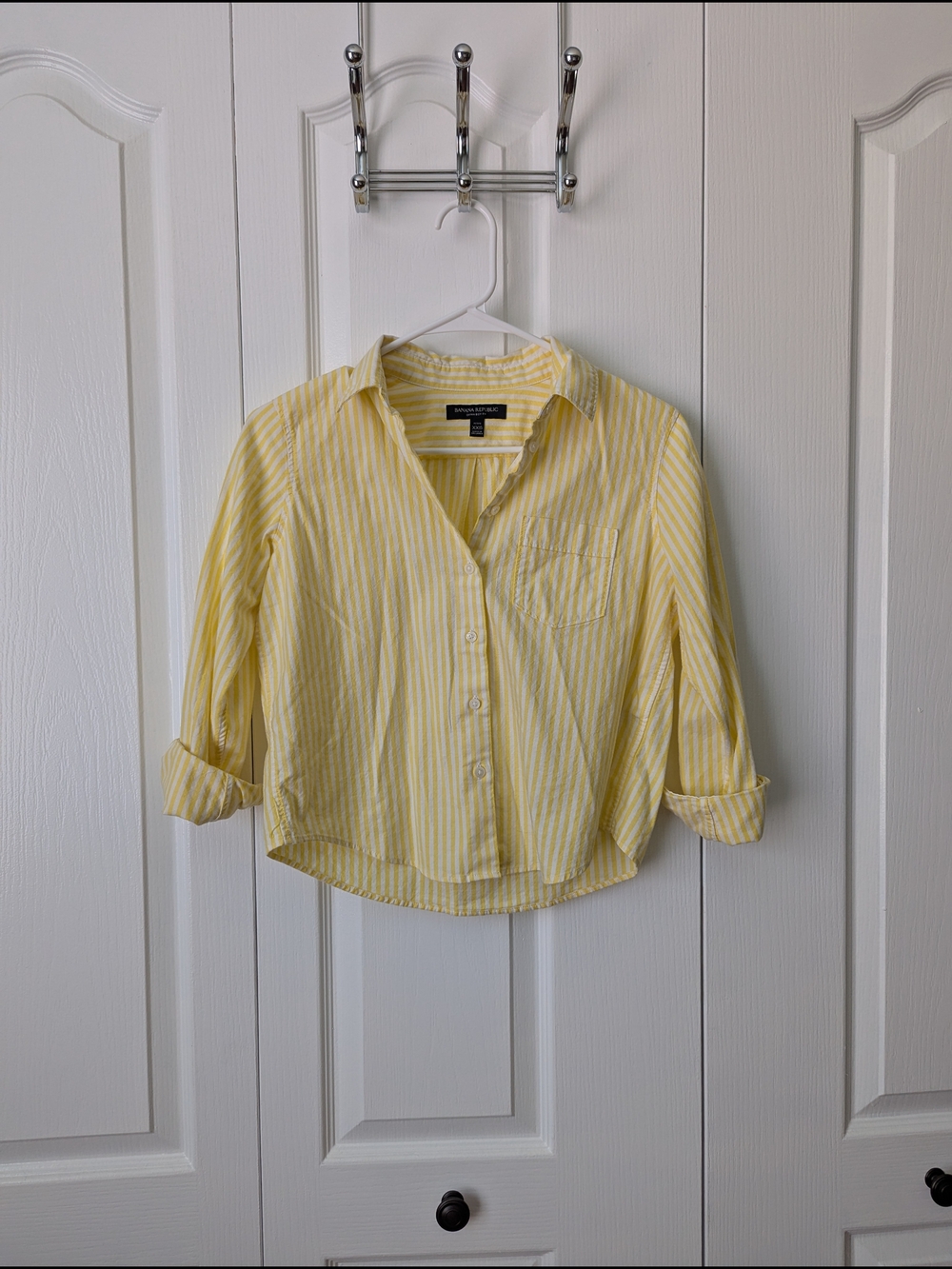 Banana Republic Yellow Striped Button-Down Shirt